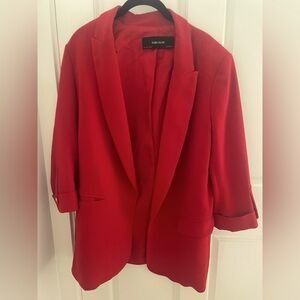 Zara Crepe Blazer in Red